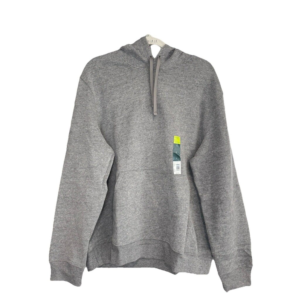 Tek Gear Hoodie Size Large Grey Ultrasoft Fleece Kangaroo Pouch Men's New Light